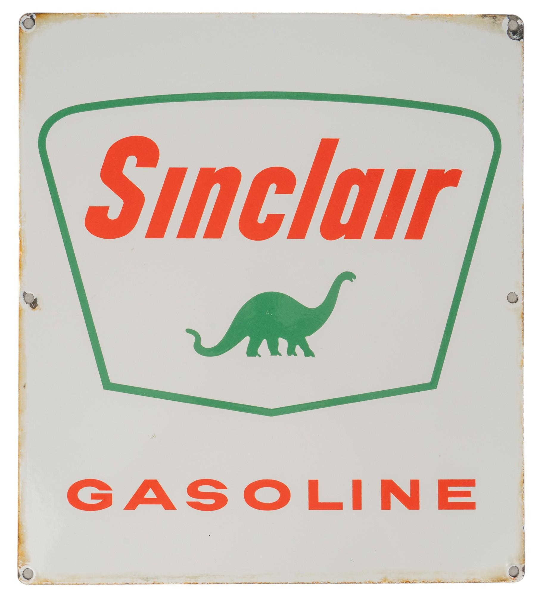 Sinclair Mobiline バナー　ビンテージ　firestone Vintage Porcelain Sinclair Gas Pump Sign | Vogt Auction