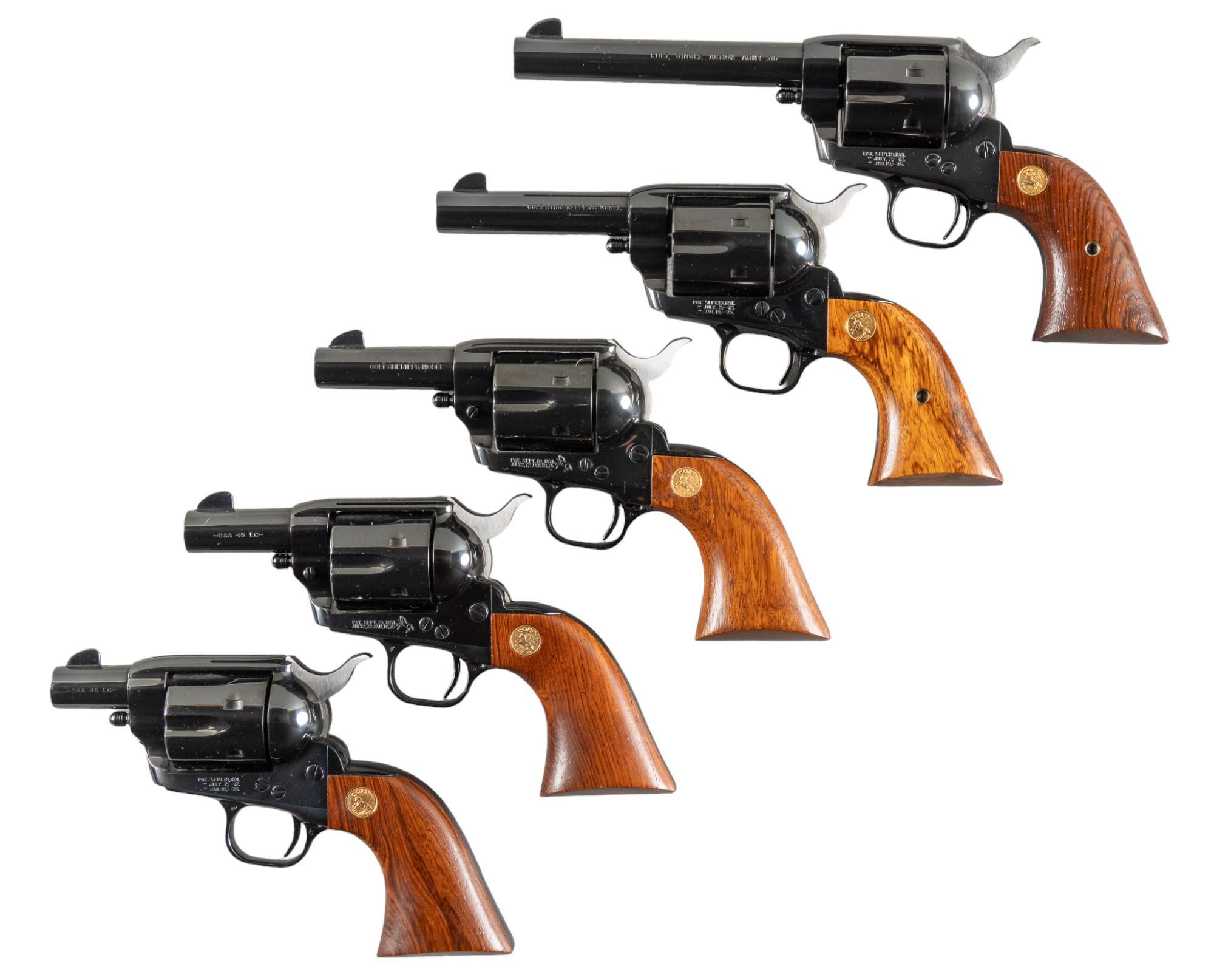 Super Rare Cased Colt Sheriff's Edition 5-Revolver Set